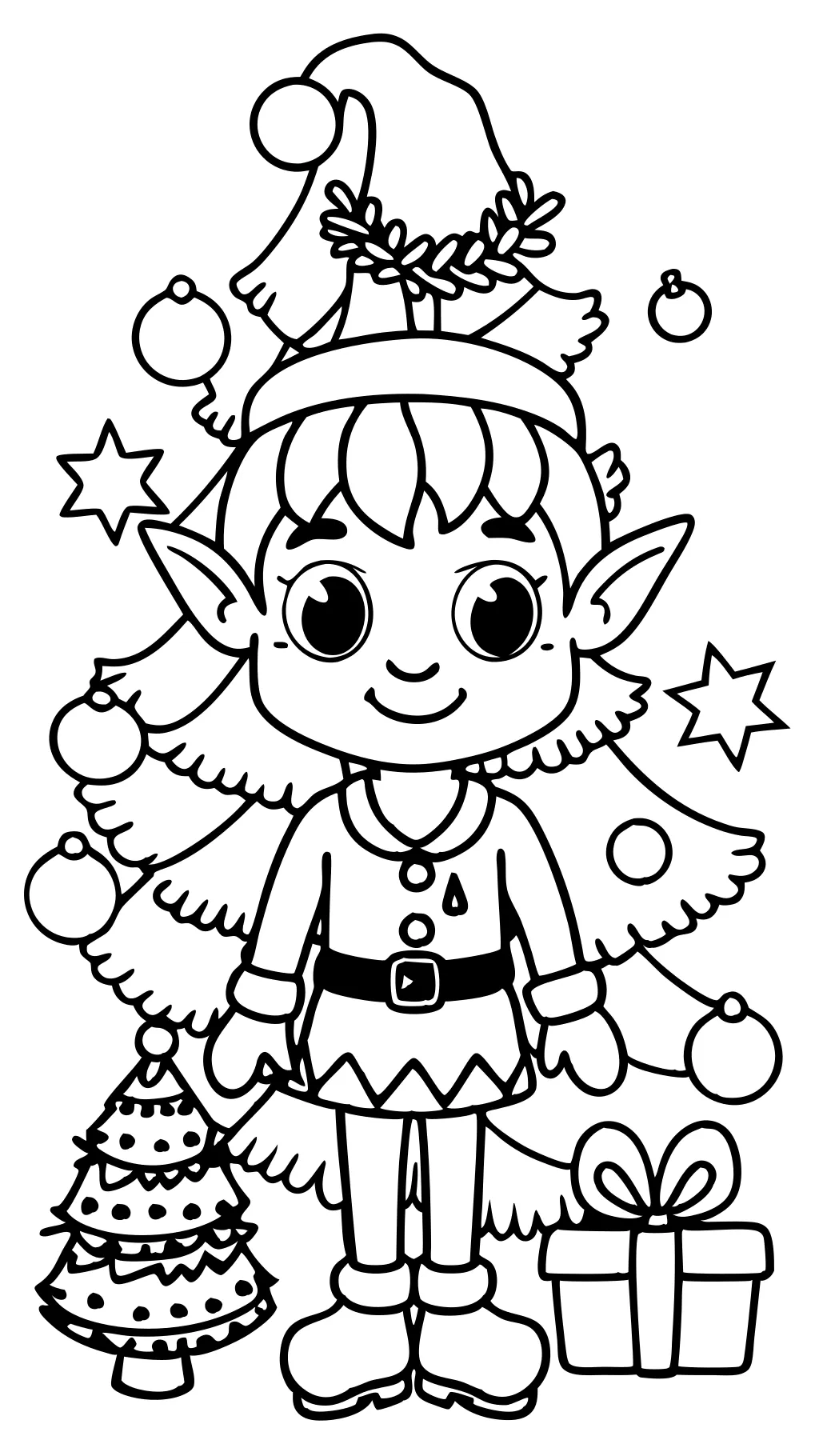 elf christmas coloring pages